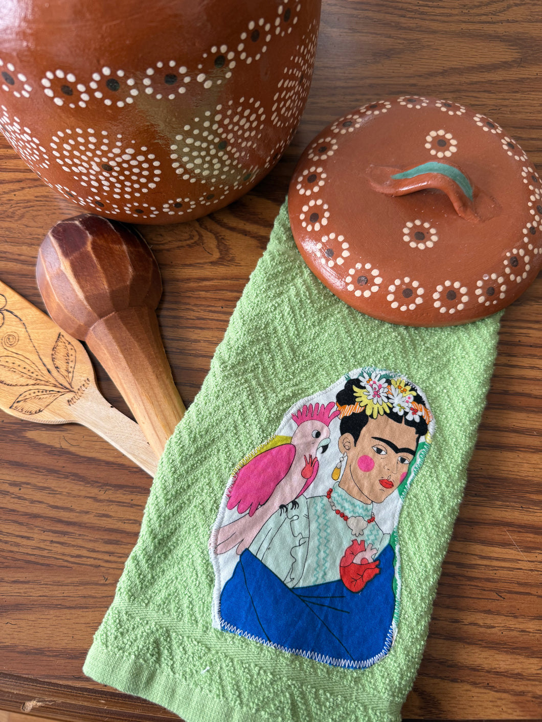 Frida Kitchen Towel/ Hand Towel- Green