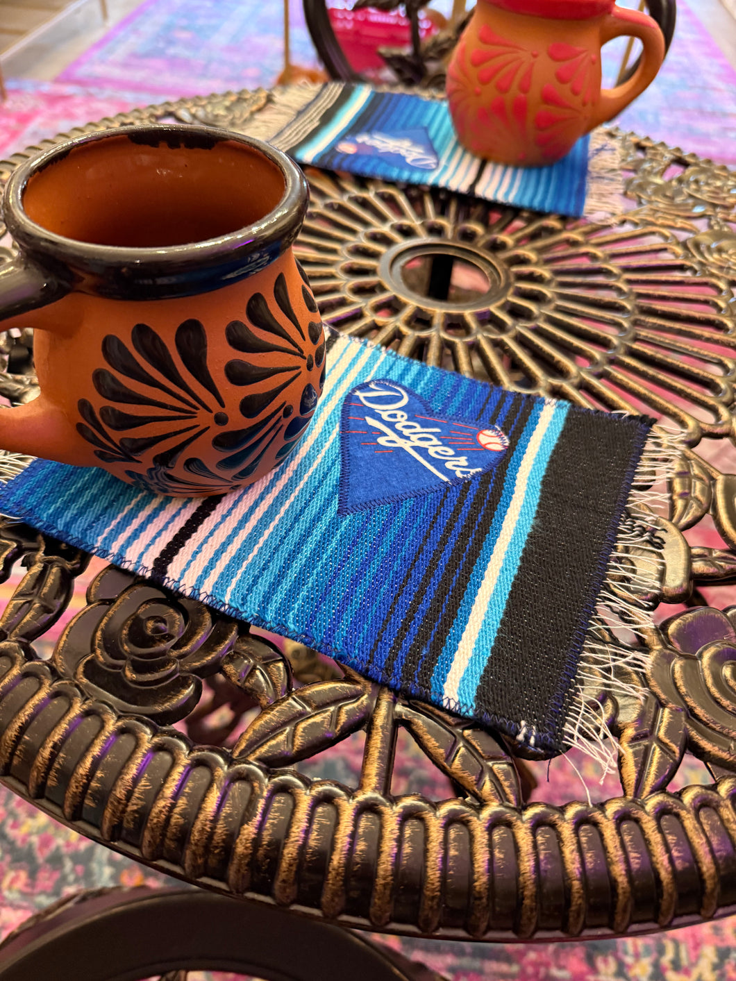 Mug Rug, Sarape Reversible Tapetito - Dodgers
