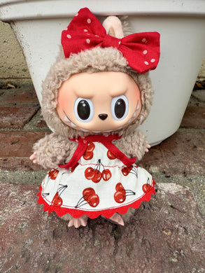 Labubu  Dress w/Moño Cherries