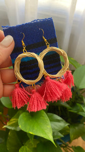 Aretes de Rodete Hilda, Aretes de Palma,  Palm Leaf earrings