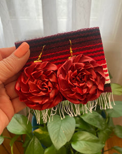 La Flor Aretes Hilda, Aretes de Palma,  Palm Leaf earrings
