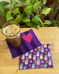 Mug Rug Sarape Reversible Tapetito - Piñas