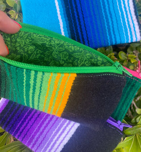 Sarape coin purse, Sarape zipper pouch