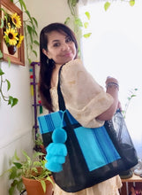 Load image into Gallery viewer, Sarape Mesh Tote Teal