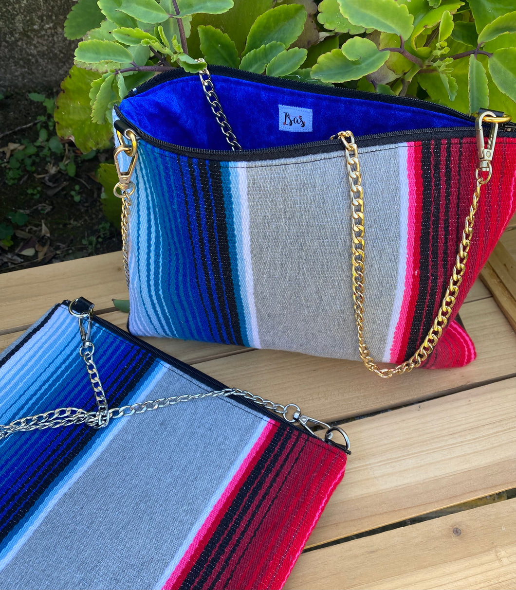 Sarape Crossbody Bag/ Grey