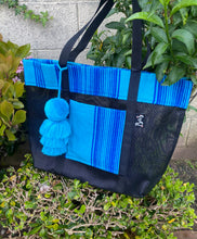 Load image into Gallery viewer, Sarape Mesh Tote Teal