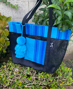 Sarape Mesh Tote Teal