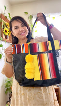 Load image into Gallery viewer, Sarape Mesh Tote Bag -Sunflower  Pompón
