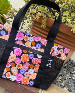 Calaveritas Y Flores Mesh Mini Tote Bag/ Lunch Bag