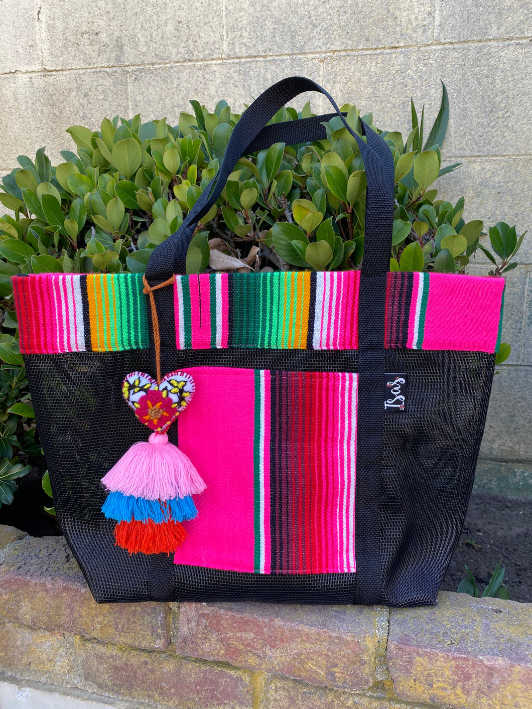 Sarape Mesh Tote Bag Pink