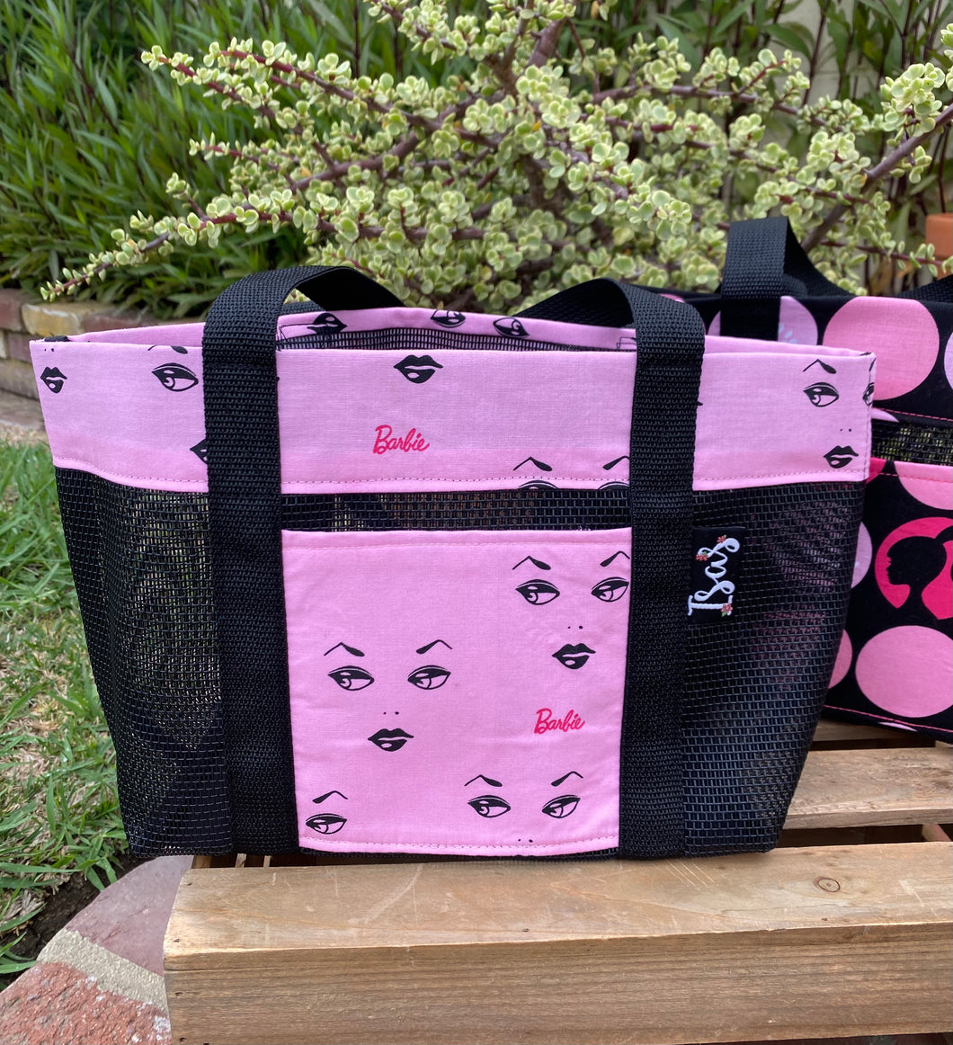 Barbie Mesh Mini Tote Bag/ Lunch Bag - Pink