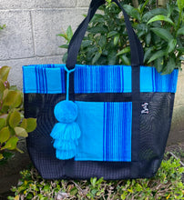 Load image into Gallery viewer, Sarape Mesh Tote Teal