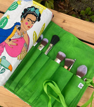 Load image into Gallery viewer, Be Bold Frida Makeup Brush Roll- Green