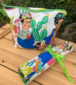 Be Bold Frida  Makeup Bag - Green