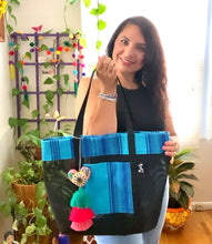 Load image into Gallery viewer, Sarape Mesh Tote Teal