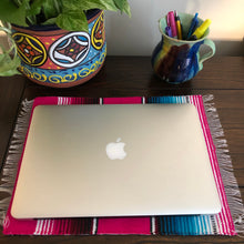 Load image into Gallery viewer, Placemat Sarape Reversible Tapete- Pink/ Mexican Tiles
